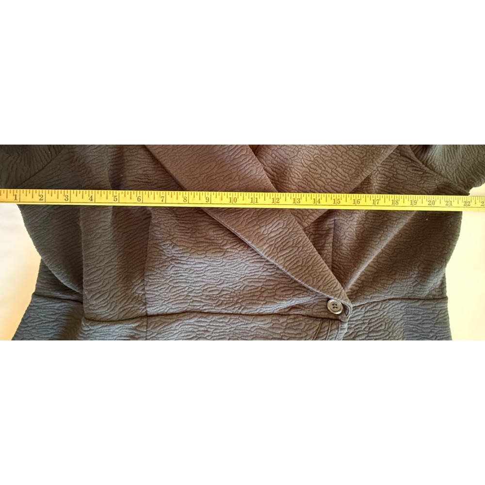 Christian Siriano Lane Bryant Dress Size 20 Black Portrait Collar Wrap Cocktail - Picture 7 of 11